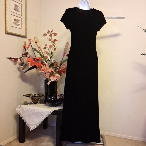 Vintage NWOT Kensie Women’s Elegant Black Short Sleeve Maxi Dress Size S - Picture 3 of 10